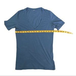 Lululemon Blue Cotton V-Neck